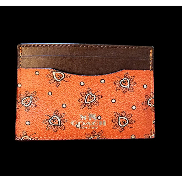 Coach coral Paisley print slim card wallet - Picture 1 of 10